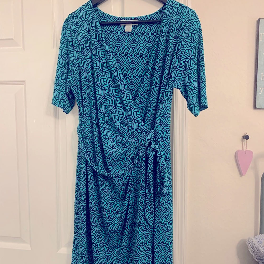 Motherhood Maternity nursing wrap dress- L